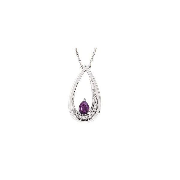 Sterling Silver Amethyst Pendant with Diamond Accents Holly McHone Jewelers Astoria, OR