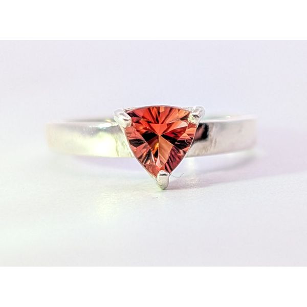 Oregon Sunstone Trillion Cut Ring in Sterling Silver Holly McHone Jewelers Astoria, OR