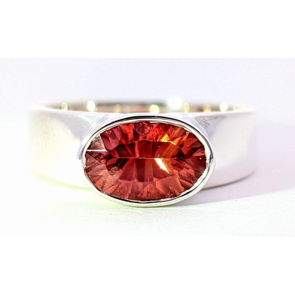 Oregon Sunstone Bezel Set Ring in Sterling Silver Holly McHone Jewelers Astoria, OR