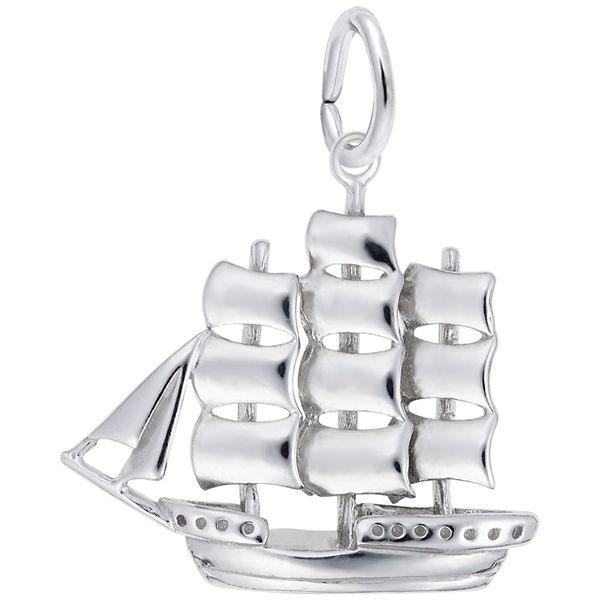 Sterling Silver Full-Rigged Ship Charm Holly McHone Jewelers Astoria, OR