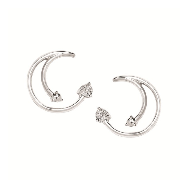 Sterling Silver & Diamond Swirl Stud Earrings Holly McHone Jewelers Astoria, OR