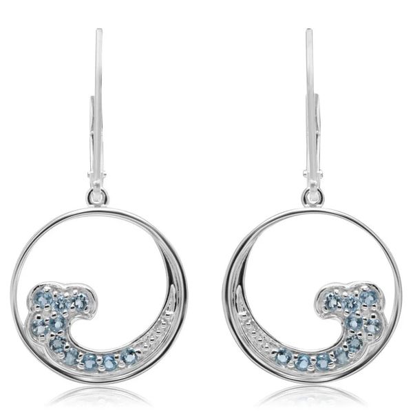 Blue Topaz Wave Earrings in Sterling Silver Holly McHone Jewelers Astoria, OR