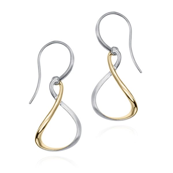 Two-tone Hook Earrings in Sterling Silver with 18K Vermeil Holly McHone Jewelers Astoria, OR