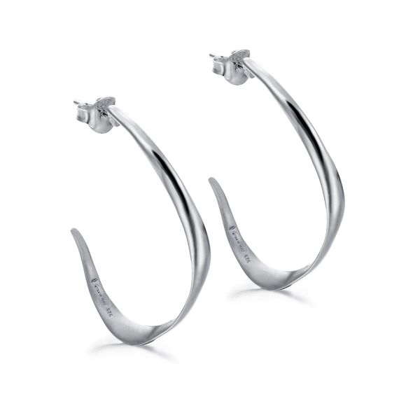 Sterling Silver Flowing Hoop Earrings Holly McHone Jewelers Astoria, OR