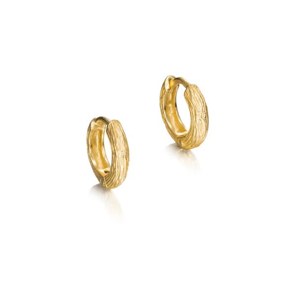 Textured Hoop Earrings in Sterling Silver with 18K Vermeil Holly McHone Jewelers Astoria, OR