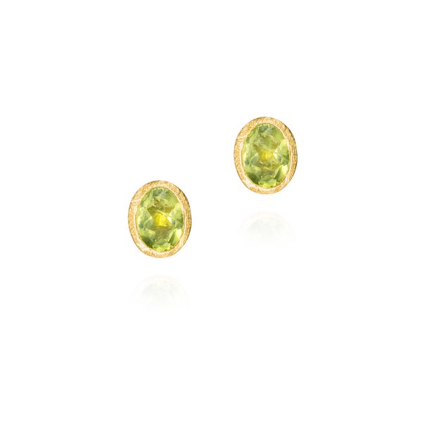 Peridot Stud Earrings in Sterling Silver with 18K Vermeil Holly McHone Jewelers Astoria, OR