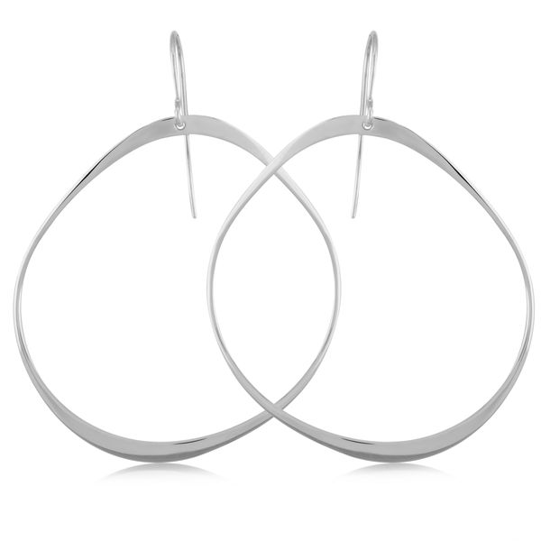 Sterling Silver Abstract Circle Dangle Earrings Holly McHone Jewelers Astoria, OR