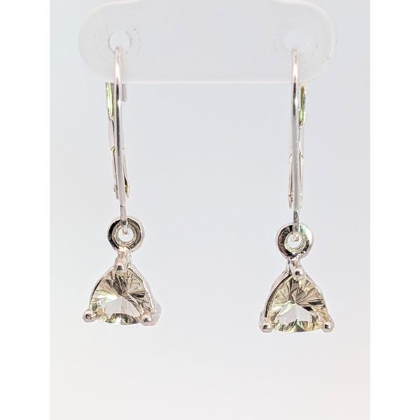 Oregon Sunstone Trillion Cut Earrings in Sterling Silver Holly McHone Jewelers Astoria, OR