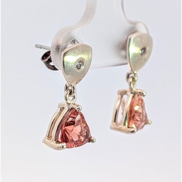 Oregon Sunstone Sterling Silver Drop Earrings Image 2 Holly McHone Jewelers Astoria, OR