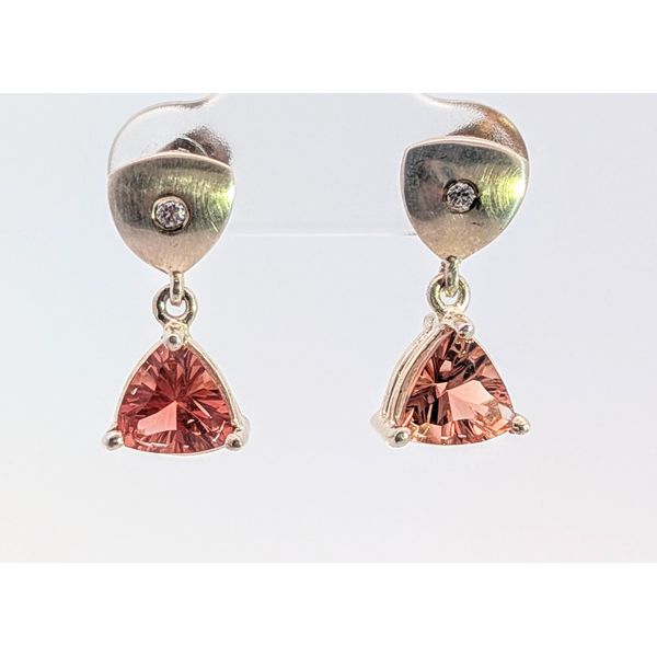 Oregon Sunstone Sterling Silver Drop Earrings Holly McHone Jewelers Astoria, OR