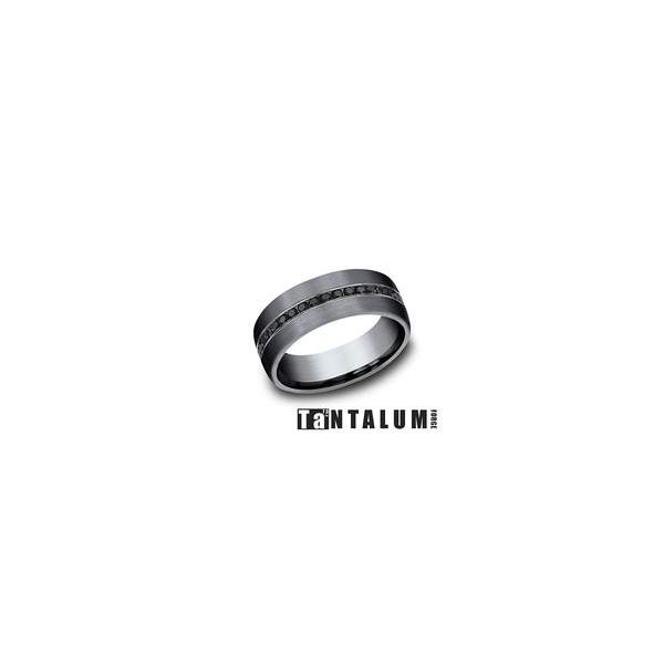 Tantalum Wedding Band with Black Diamonds Holly McHone Jewelers Astoria, OR
