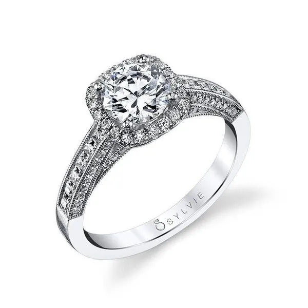 ELAYNA - Vintage Inspired Engagement Ring with Cushion Halo Holtan's Jewelry Winona, MN