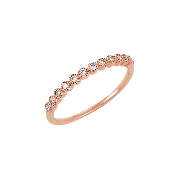 Rose Gold and Diamond Stackable Wedding Band Holtan's Jewelry Winona, MN