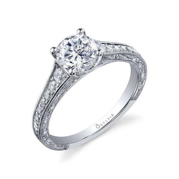 Vintage Inspired White Gold Solitaire Engagement Ring Holtan's Jewelry Winona, MN