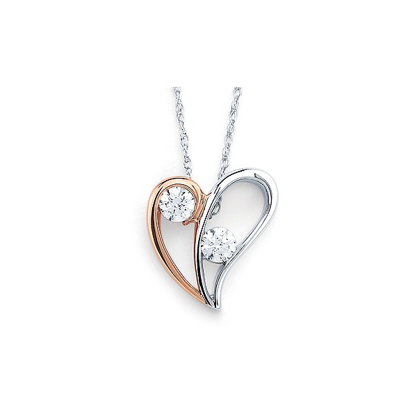 14kt White and Rose Gold Heart Pendant Holtan's Jewelry Winona, MN