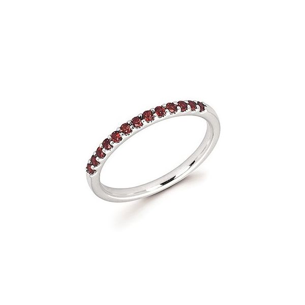 14k White Gold Garnet Stackable Ring Holtan's Jewelry Winona, MN