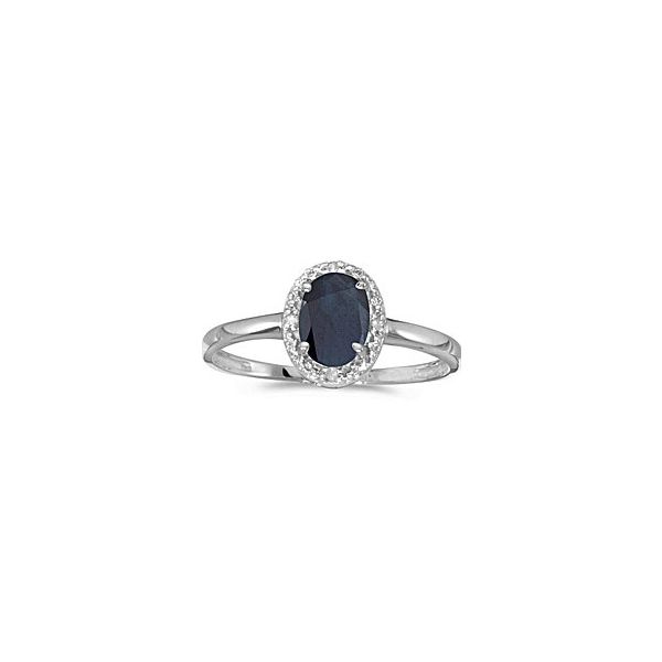 Sapphire and Diamond Halo Ring Holtan's Jewelry Winona, MN