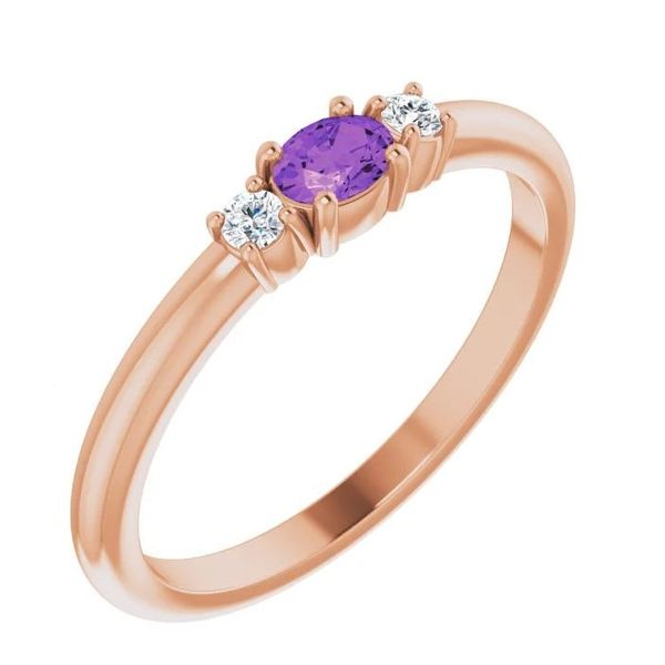 Rose Gold Amethyst and Diamond Ring Holtan's Jewelry Winona, MN