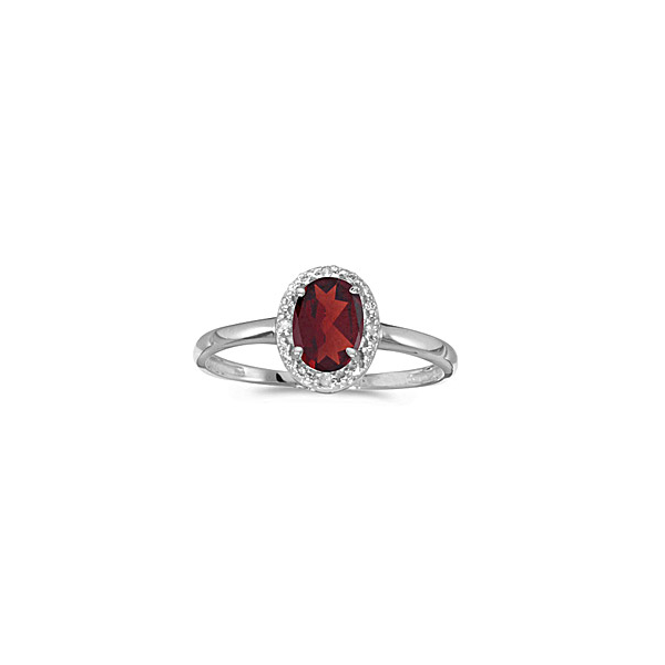 Garnet and Diamond Halo Ring Holtan's Jewelry Winona, MN