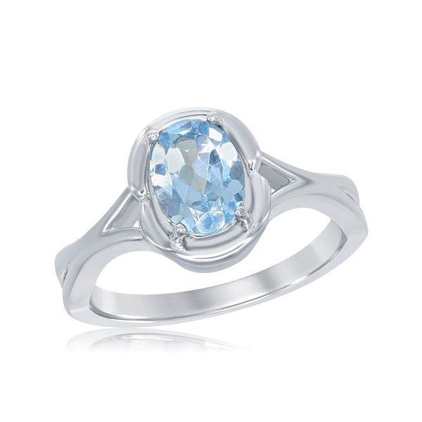 Sterling Silver Oval Blue Topaz Ring Holtan's Jewelry Winona, MN