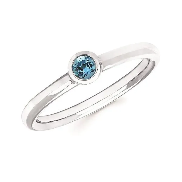 Silver Blue Topaz Bezel Set Gemstone Ring Holtan's Jewelry Winona, MN