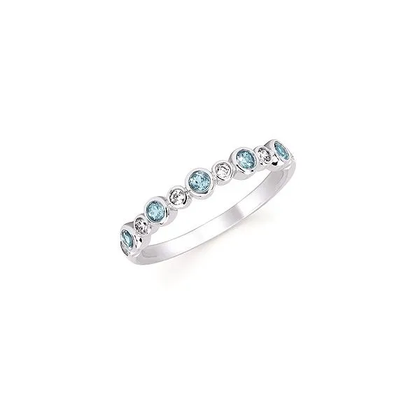 Diamond and Blue Topaz Stackable Ring Holtan's Jewelry Winona, MN