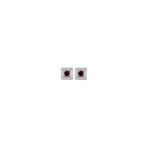 White Gold Ruby and Diamond Earrings Holtan's Jewelry Winona, MN