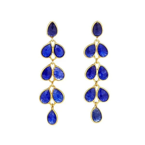 Sapphire Feather Drop Earrings Holtan's Jewelry Winona, MN