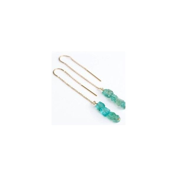 Raw Natural Apatite Threader Earrings Holtan's Jewelry Winona, MN