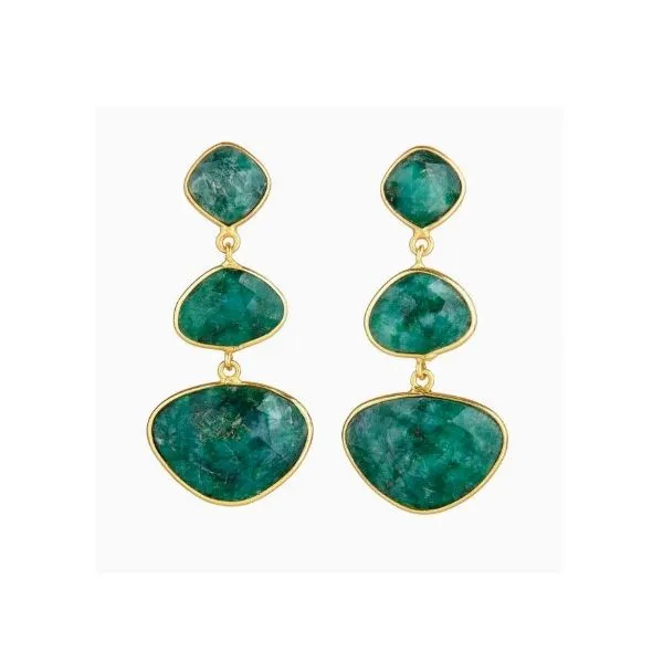 Three Drop Emerald Earrings Holtan's Jewelry Winona, MN