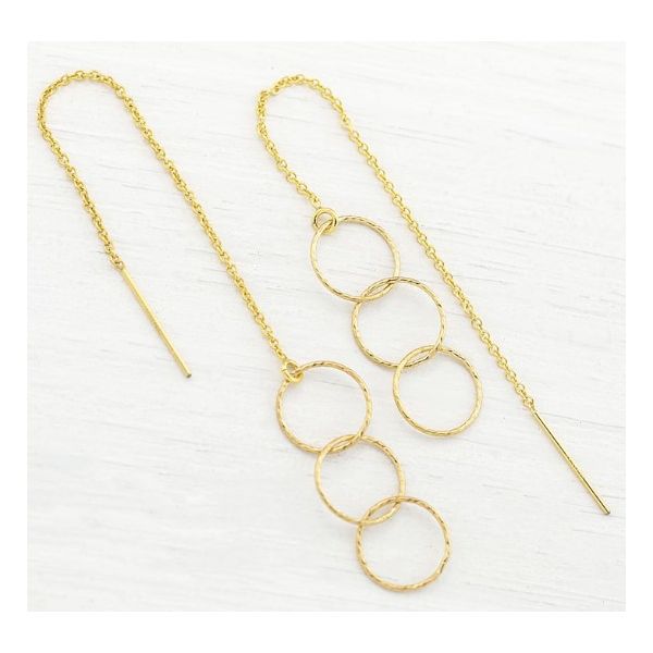 Gold Circle Threader Earrings Holtan's Jewelry Winona, MN