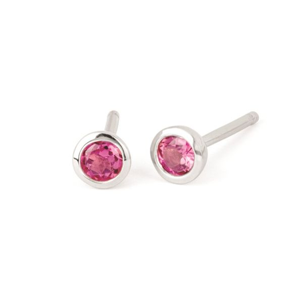 Pink Tourmaline Bezel Earrings Holtan's Jewelry Winona, MN