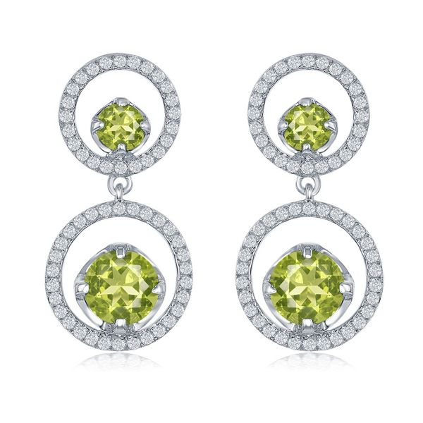 Circular Dangle Earrings with Peridot Accents Holtan's Jewelry Winona, MN
