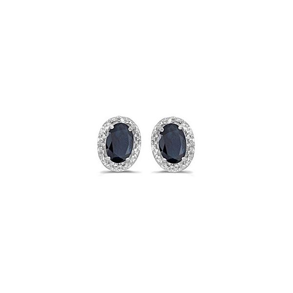 Sapphire and Diamond Halo Earrings Holtan's Jewelry Winona, MN
