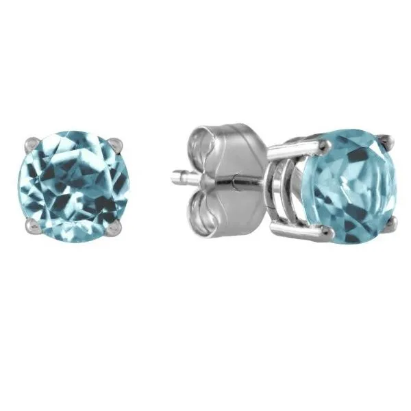 Blue Topaz Stud Earrings [5mm] Holtan's Jewelry Winona, MN