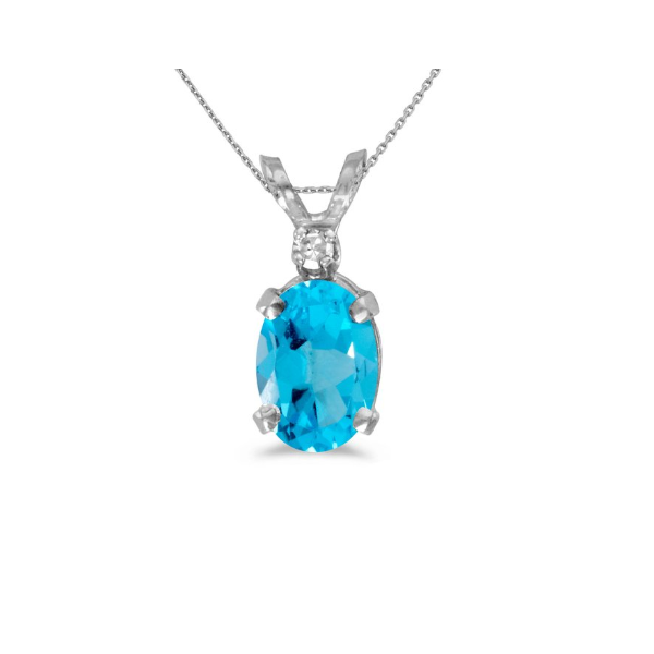 Blue Topaz and Diamond Pendant Holtan's Jewelry Winona, MN