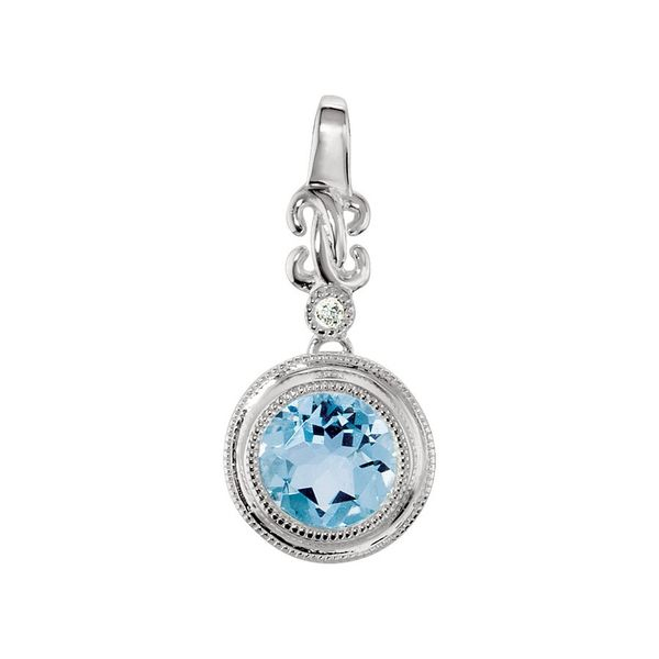Stuller Aquamarine and Diamond Pendant 001-230-00620 Winona | Holtan's ...
