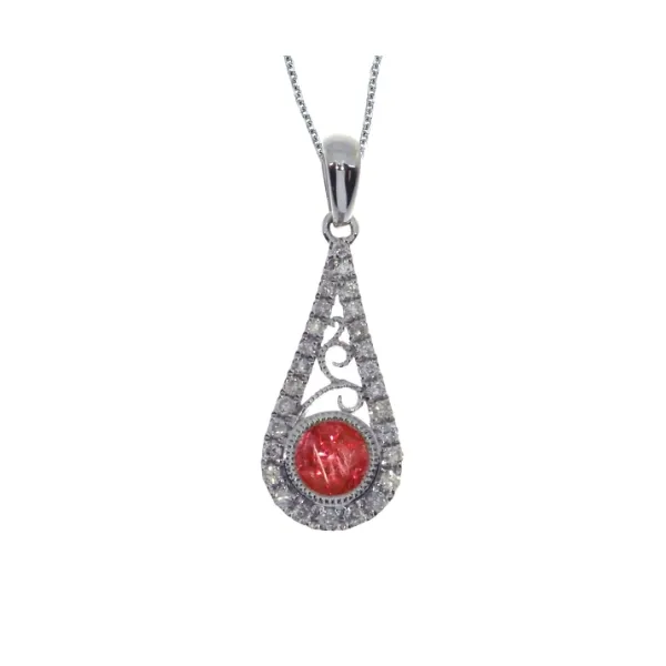 Ruby and Diamond Filigree Pendant Holtan's Jewelry Winona, MN