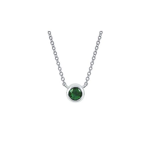 Bezel Set Created Emerald Pendant Holtan's Jewelry Winona, MN