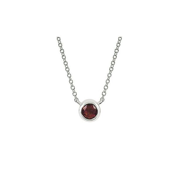 Bezel Set Garnet Pendant Holtan's Jewelry Winona, MN