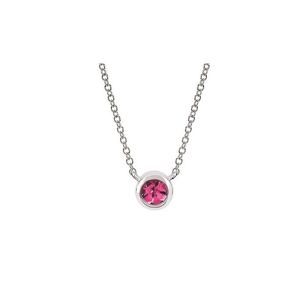 Bezel Set Pink Tourmaline Pendant Holtan's Jewelry Winona, MN