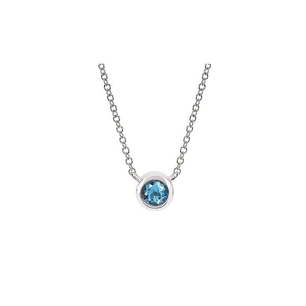 Bezel Set Aquamarine Pendant Holtan's Jewelry Winona, MN