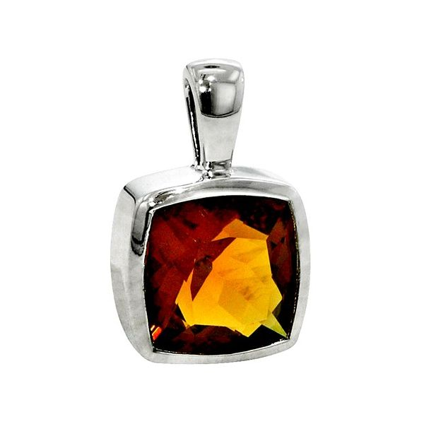Bezel Set Cognac Quartz Pendant Holtan's Jewelry Winona, MN