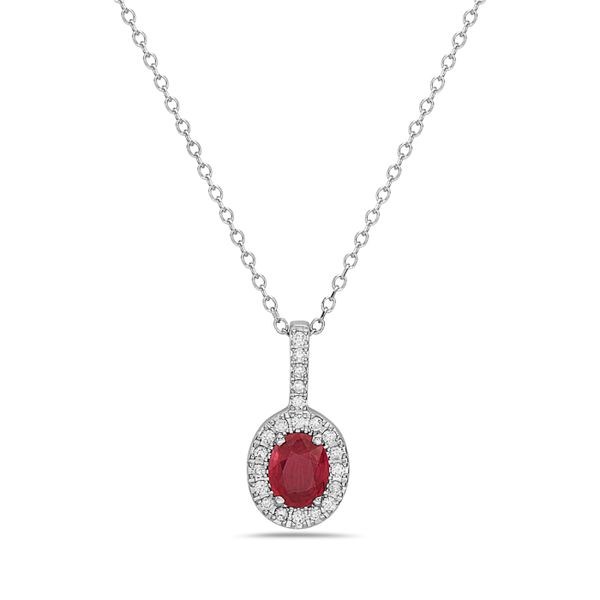 Diamond Halo Ruby Pendant Holtan's Jewelry Winona, MN