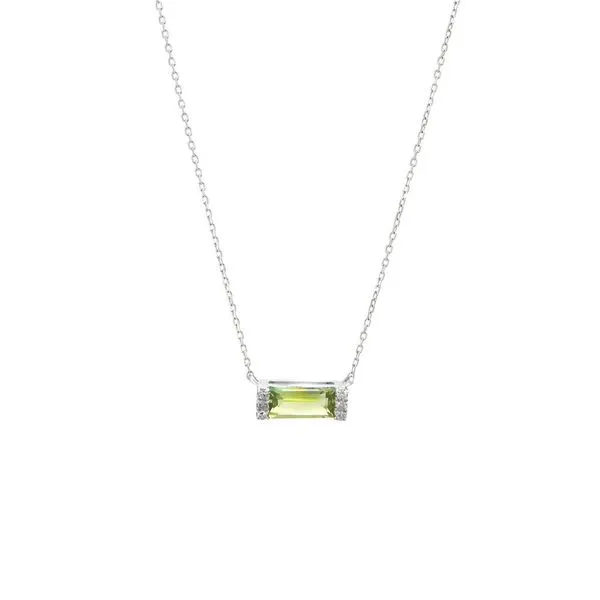 Diamond Accented Peridot Bar Necklace Holtan's Jewelry Winona, MN