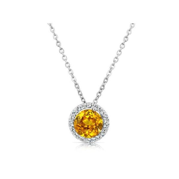 Citrine Halo Necklace Holtan's Jewelry Winona, MN