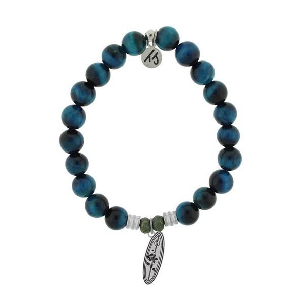 Lake Blue Tiger's Eye - "Ride the Wave" Bracelet Holtan's Jewelry Winona, MN