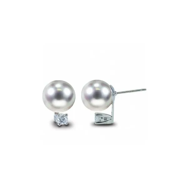 Diamond Stud Pearl Earrings Holtan's Jewelry Winona, MN