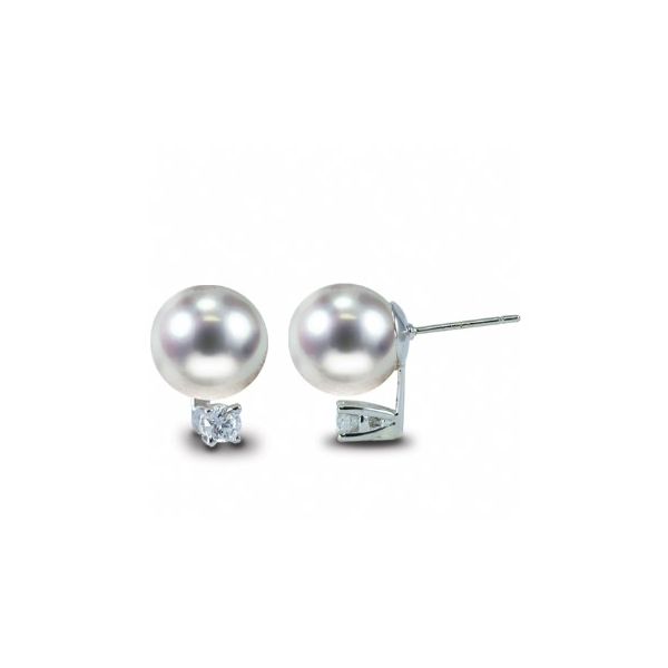 Diamond Stud Akoya 6mm Pearl Earrings Holtan's Jewelry Winona, MN