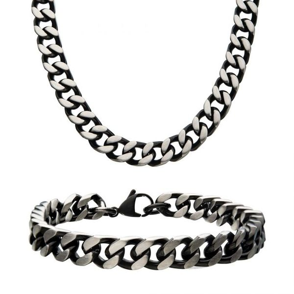 Stainless Steel Black Plated Chain Set Holtan's Jewelry Winona, MN